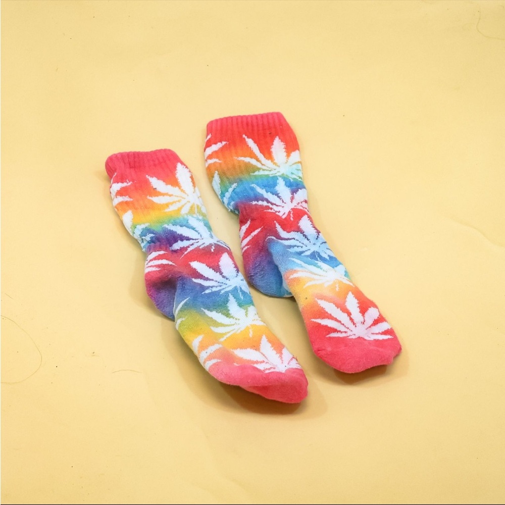 Rainbow Hemp Thick Crew Socks